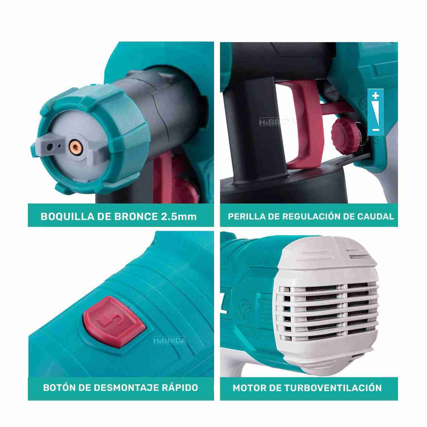 PISTOLA PINTAR 20V INALAMBRICA 800ML PAINT ZOOM – TSGLI2001 - Imagen 4
