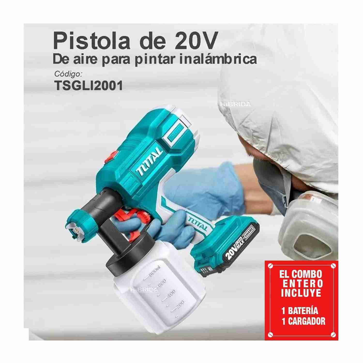 PISTOLA PINTAR 20V INALAMBRICA 800ML PAINT ZOOM – TSGLI2001 - Imagen 2