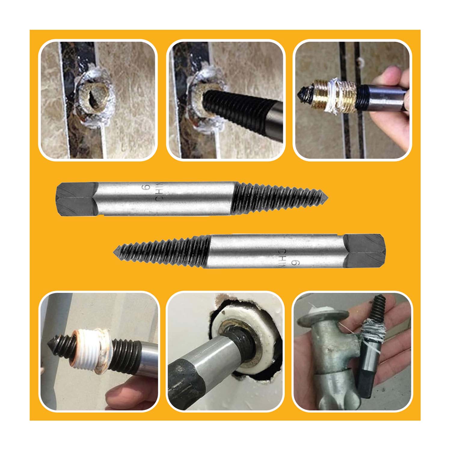 JUEGO DE EXTRACTORES DE TORNILLOS INGCO DE 6 PIEZAS ASE106 - Imagen 5