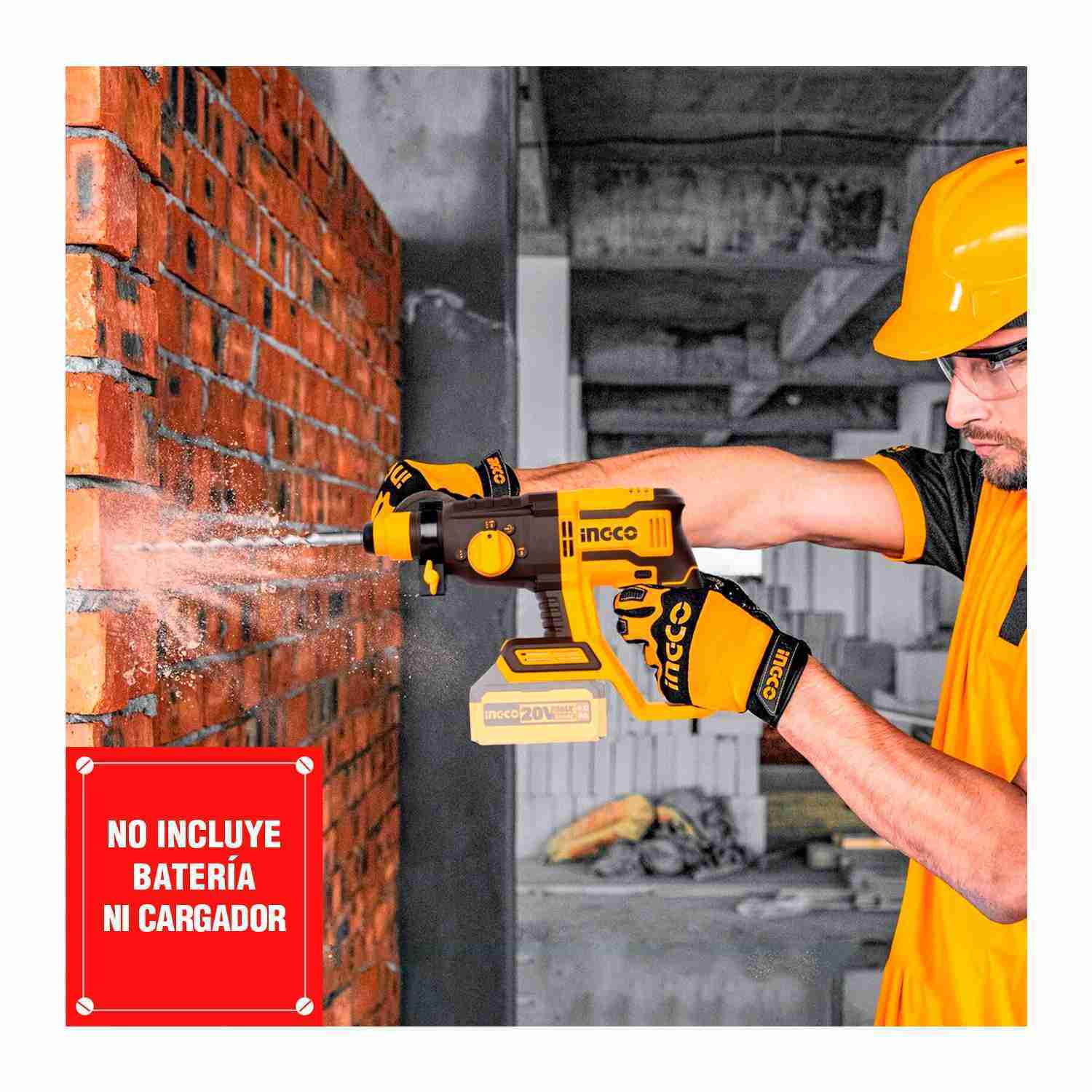 Rotomartillo 20v Sds Plus 2 Joule Demoledora Brushless Ingco - Imagen 2