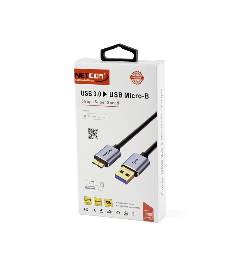 Cable Micro USB a USB 3.0 Netcom PE-CA1001 | Transferencia de Datos Ultrarrápida - Imagen 4