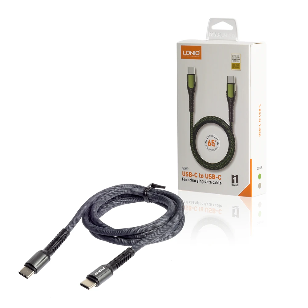 Cable USB-C 1 Metro 60W Ldnio LC101 | Carga Rápida y Transferencia de Datos | Durabilidad Garantizada