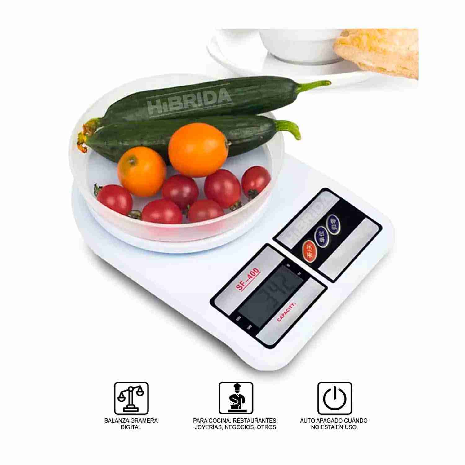 BALANZA DIGITAL GRAMERA 10KG PESO GRAMOS BASCULA PASTELERÍA – SF-400 - Imagen 4