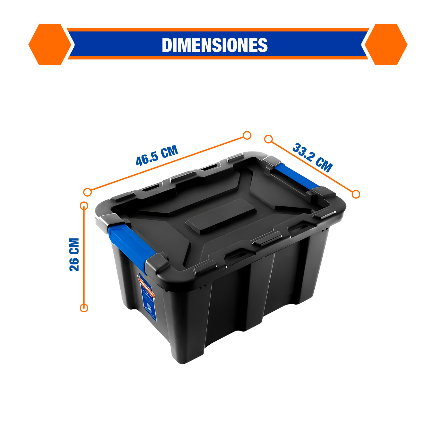 Caja Contenedor Apilable 25l Plástico Pp Wadfow – Wtb3325 - Imagen 7